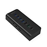 Hub USB 3.0 a 7 Porte, 4 Porte per Trasferimento Dati e 3 Porte per la Ricarica QC 3.0