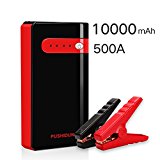 Jump Starter 10000mAh 500A per Motori a Benzina fino 2.5L con Torcia LED