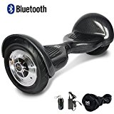 Smart Hoverboard Elettrico  Ruote 10″, con Bluetooth (Nero)