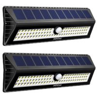 Lampada 77 LED ad Energia Solare con Sensore di Movimento e 3 Modalità di Illuminazione – 2 pezzi