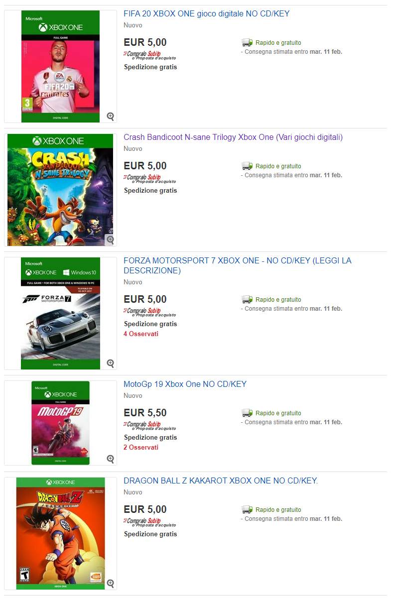 Condivisione giochi Xbox One