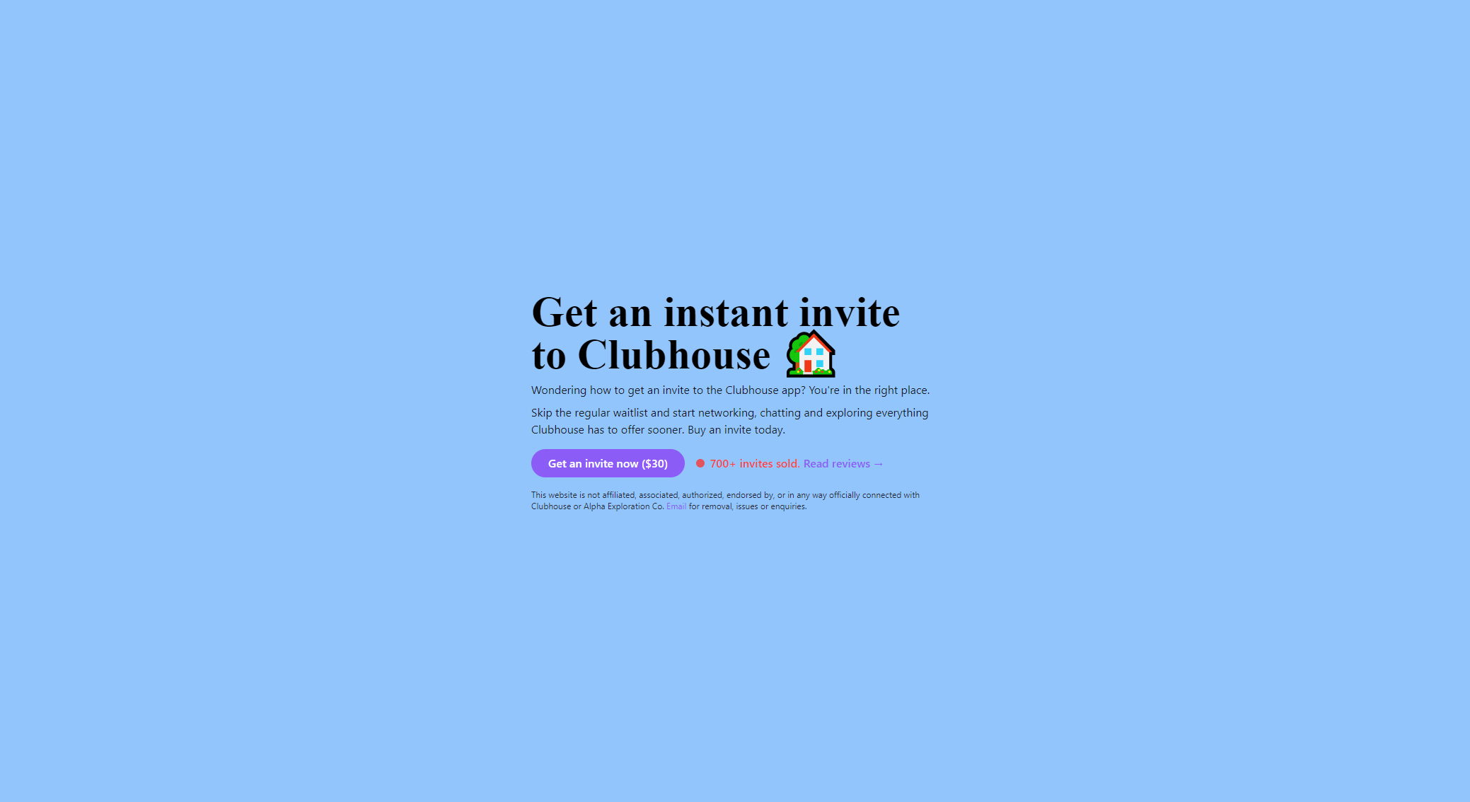 Sito che vende inviti Clubhouse