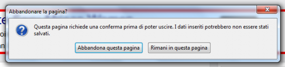abbandonare pagina popup