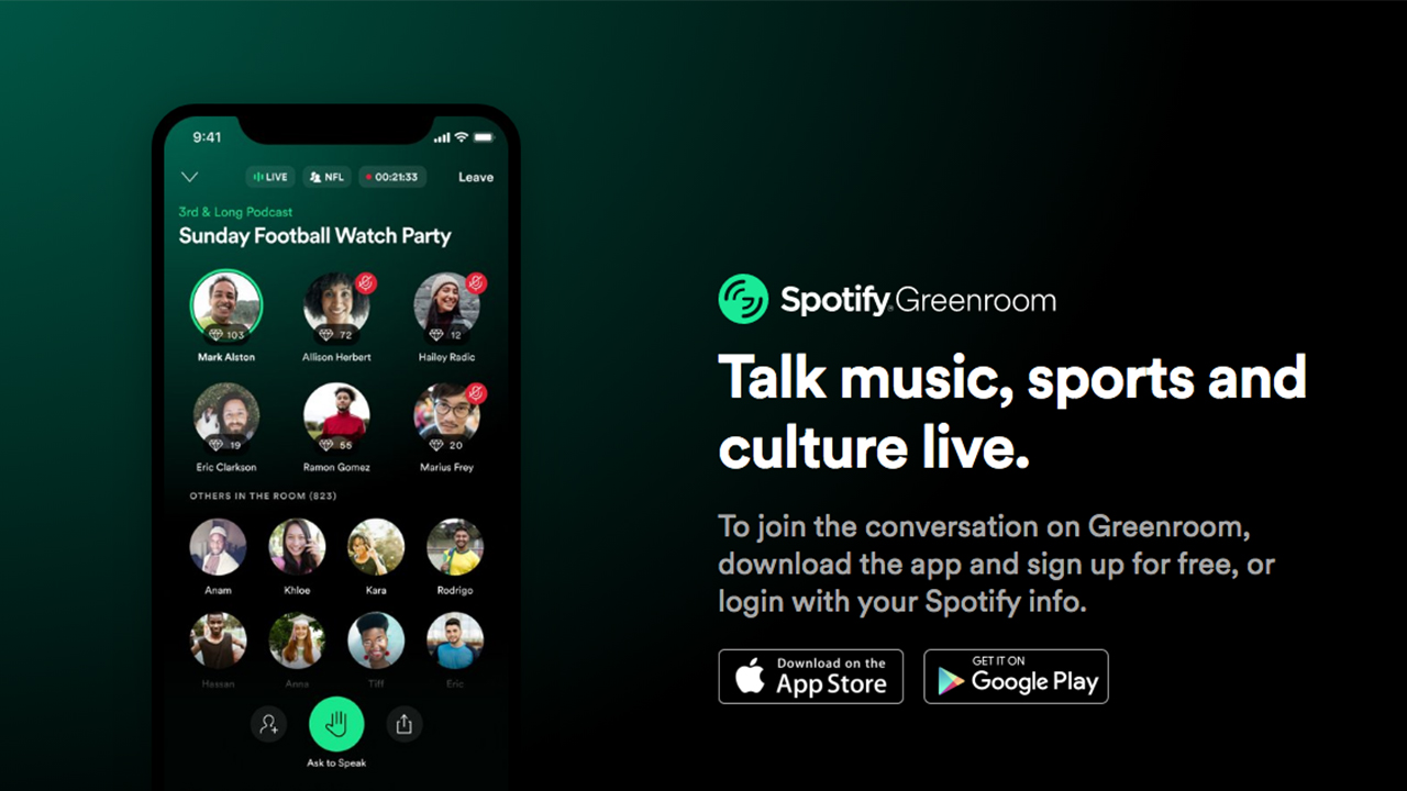 Spotify Greenroom: il clone definitivo di Clubhouse per Audio LIVE da trasformare in Podcast
