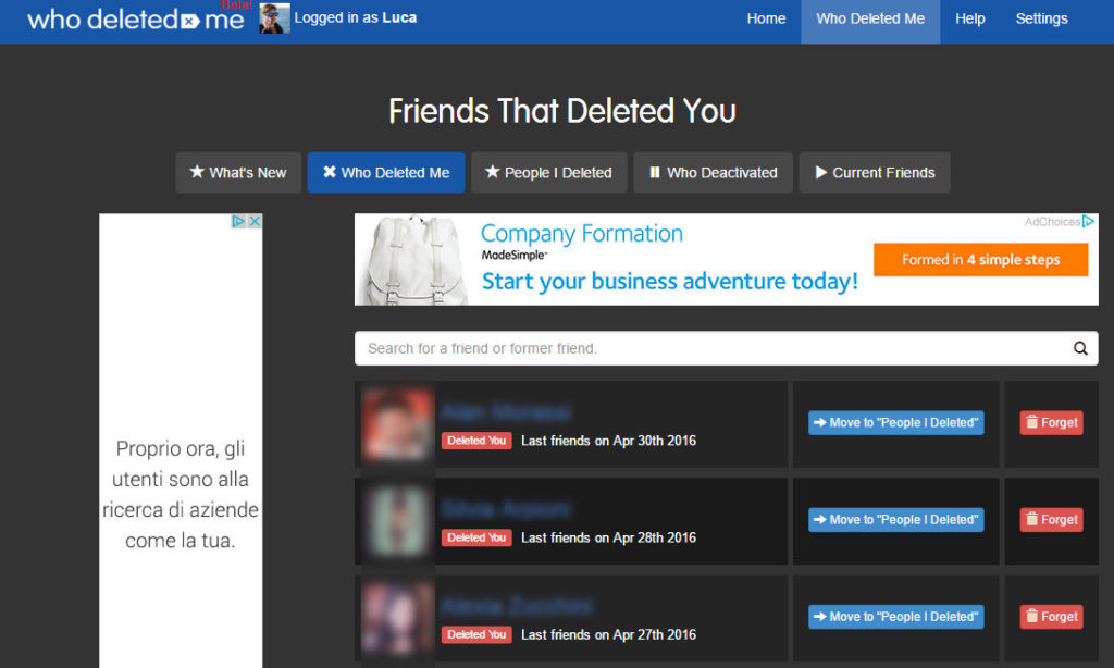 Come scoprire chi ti cancella da Facebook ed Instagram