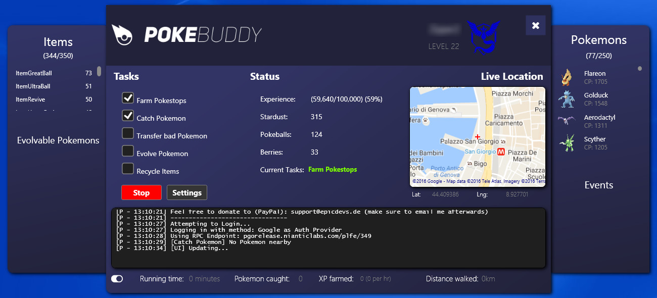 Elenco BOT per Pokèmon  GO