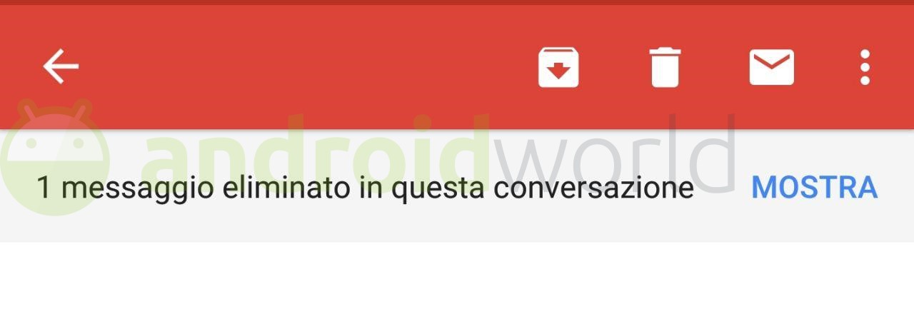 Ora Gmail vi indica se nella conversazione ci sono email cancellate (foto)