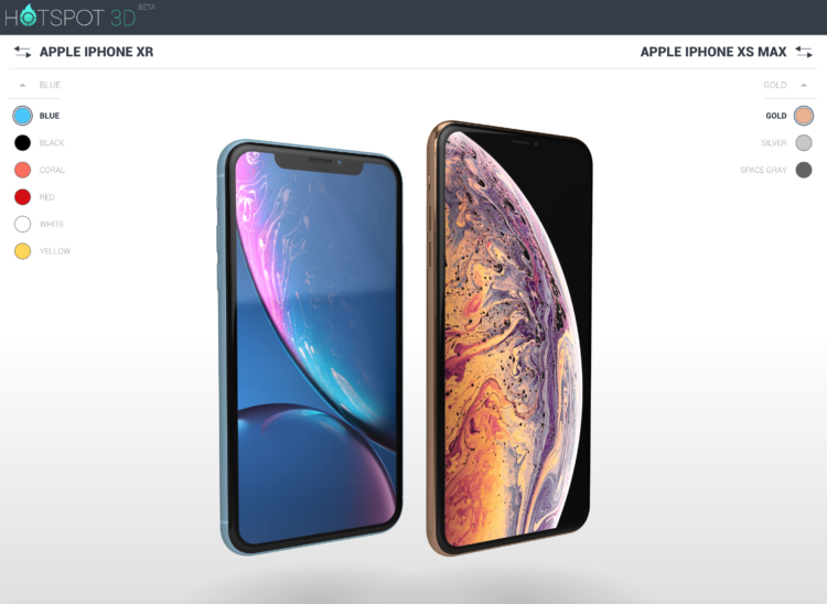 Guarda e ruota a 360° i nuovi iPhone XS/XS Max ed iPhone XR attraverso fedelissimi rendering 3D