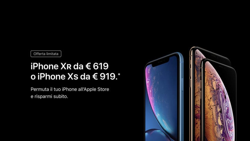 Apple GiveBack: iPhone XR da 619€ e iPhone XS da 919€! Offerta Limitata