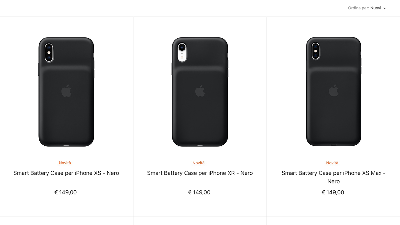 Apple rende finalmente disponibili le Smart Battery Case per XS, XS Max e XR