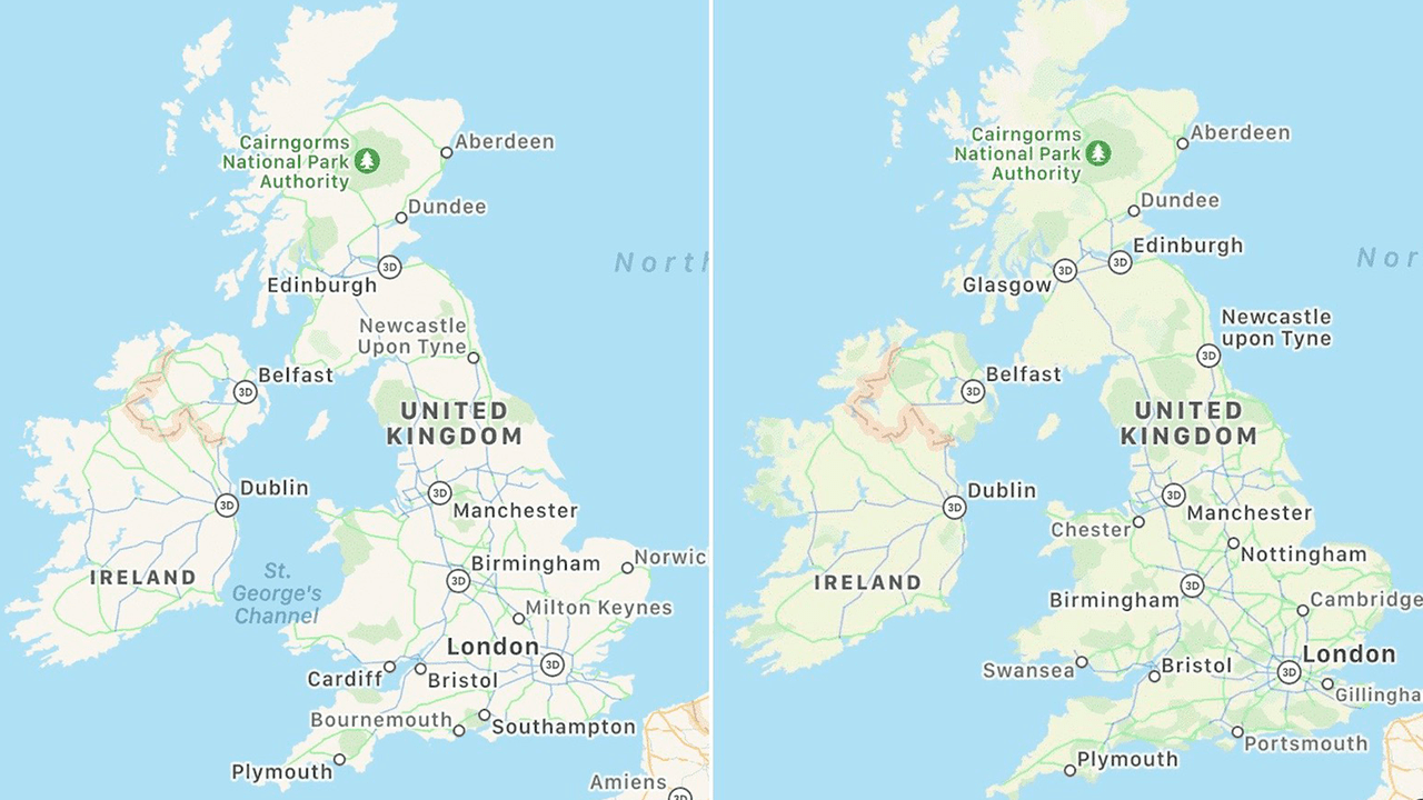Apple inizia a testare la nuova versione di Mappe in Irlanda e UK