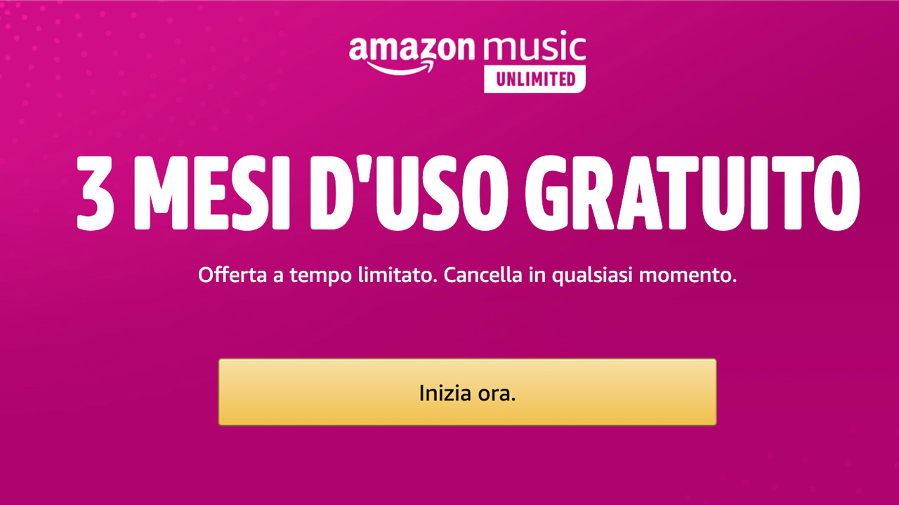 Prova 3 mesi di musica, completamente GRATIS, con Amazon Music Unlimited