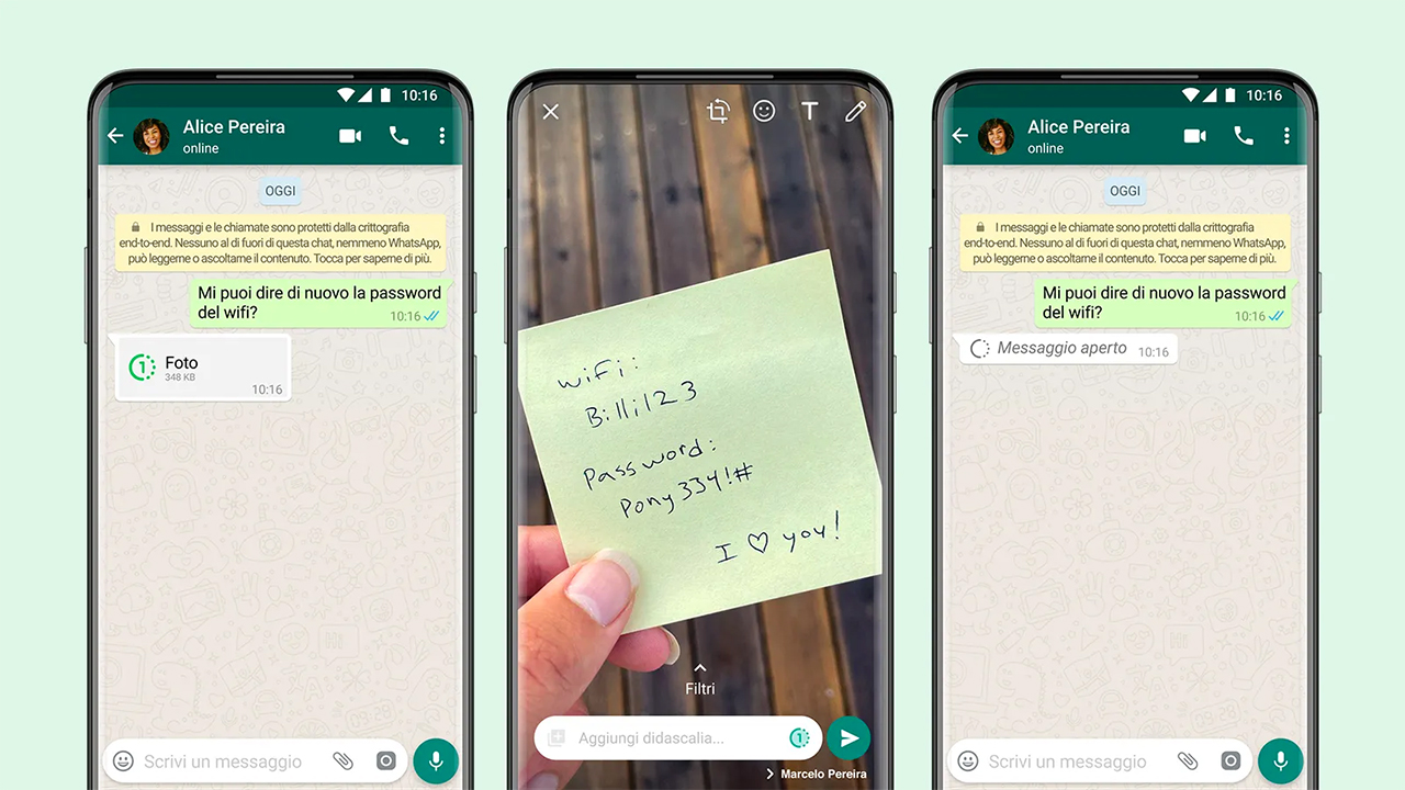 WhatsApp introduce le foto ed i video che si autodistruggono dopo averli visualizzati una sola volta