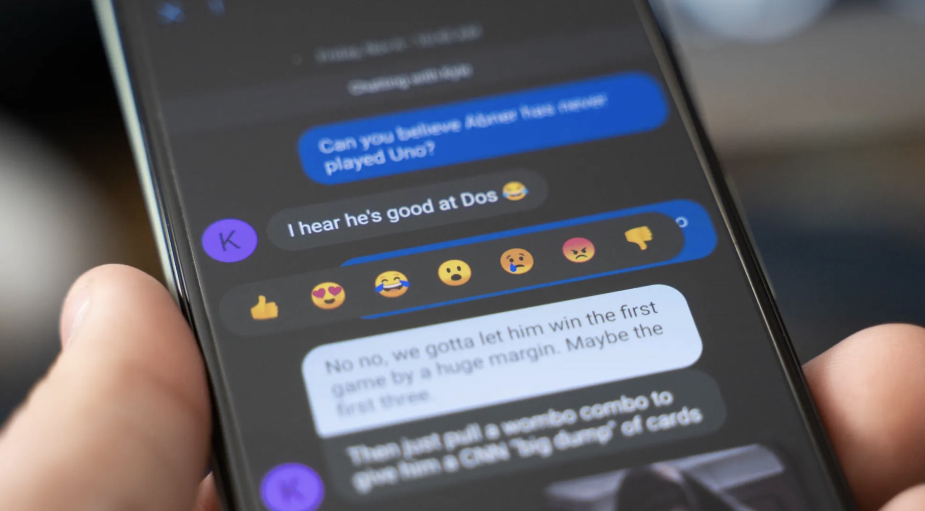 Le reazioni di iMessage diventano emoji nell’app Messaggi di Android