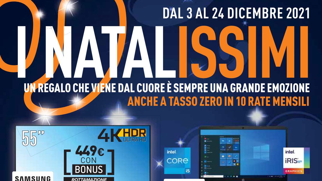 Volantino Unieuro “I NATALISSIMI” 3-24 dicembre: grandi sconti per i regali di Natale