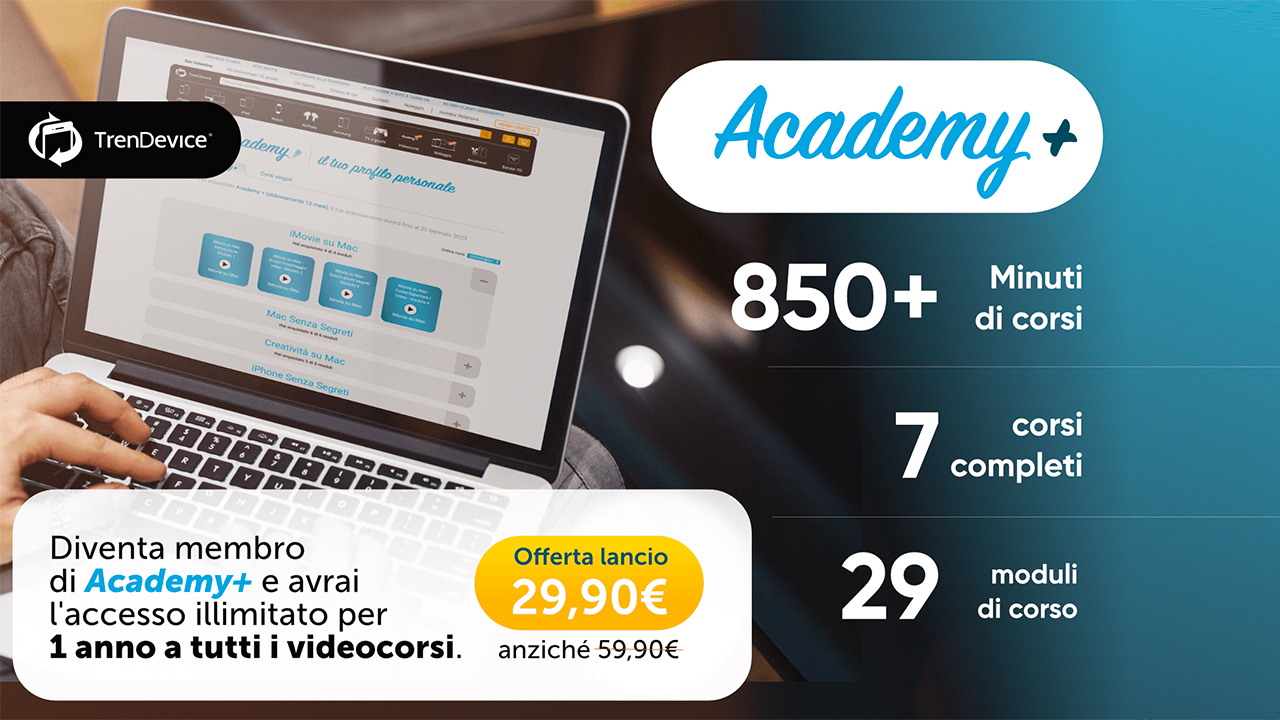 Impara tutti i segreti del tuo iPhone e Mac con i Videocorsi di TrenDevice Academy
